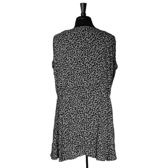 Free People Women's Dress Black White Floral Pockets Drawstring Oversized Size M - Picture 2 of 10